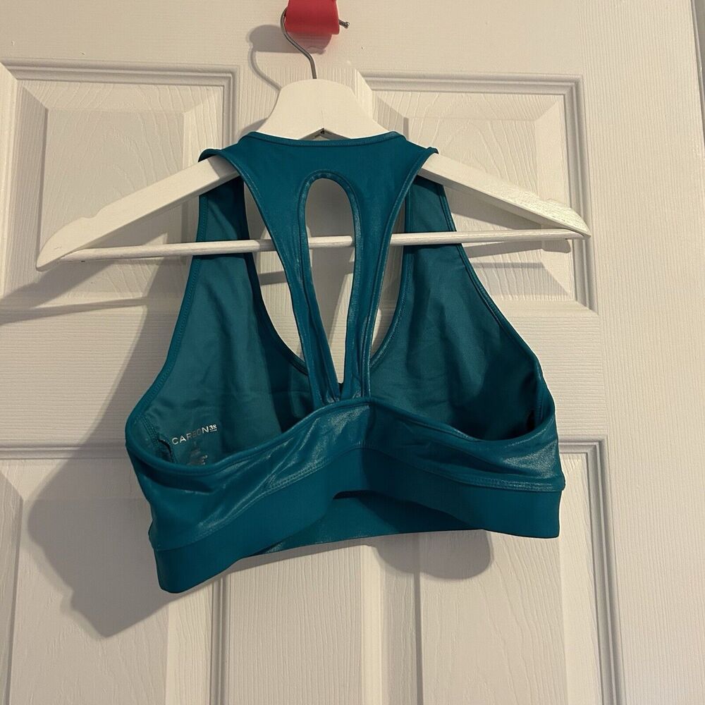 Carbon38 Sports Bra Womens Teal Action 2.0 Takara Shine Shimmer Small Activewear - Picture 4 of 6